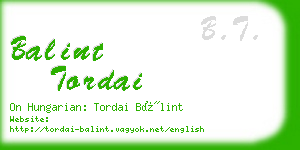 balint tordai business card